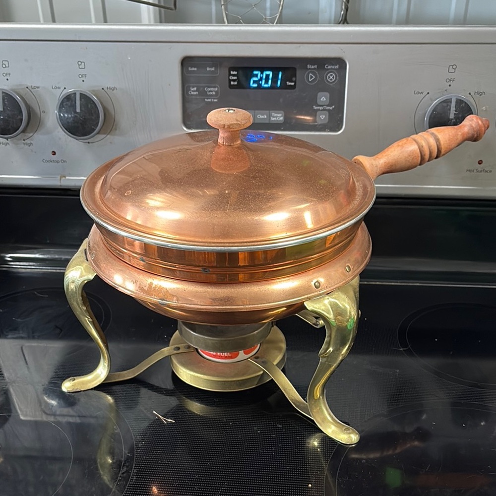 Vintage Copper Cookware Warming Pan Skillet
Q